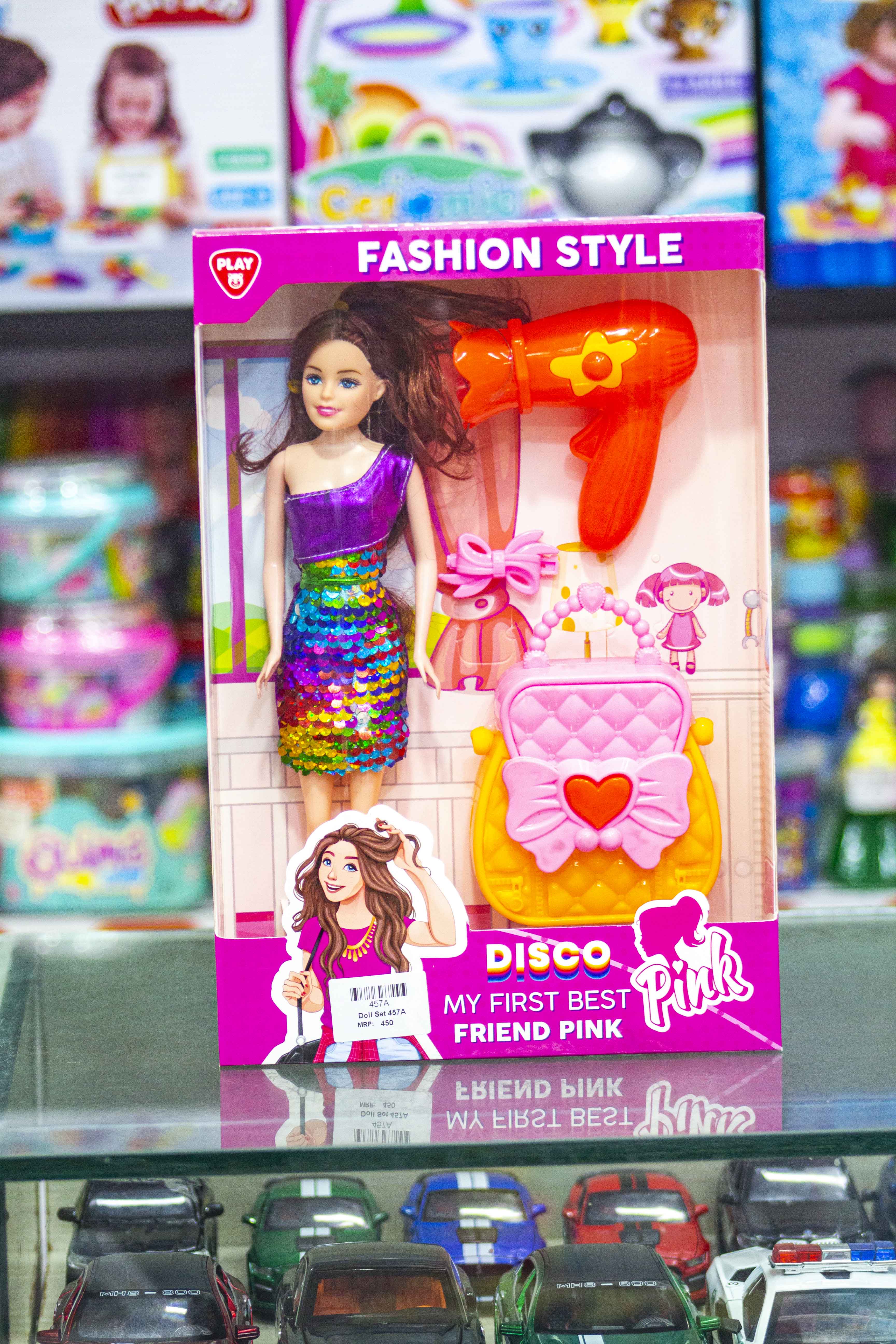 Fashion Style Disco My first best friend Pink single doll blue color